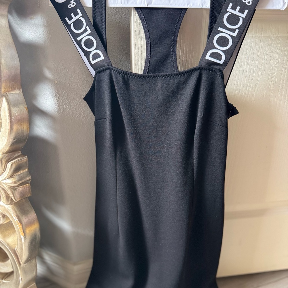 Dolce & Gabbana Black Dress with Bold Logo Straps brand new never worn no tags
